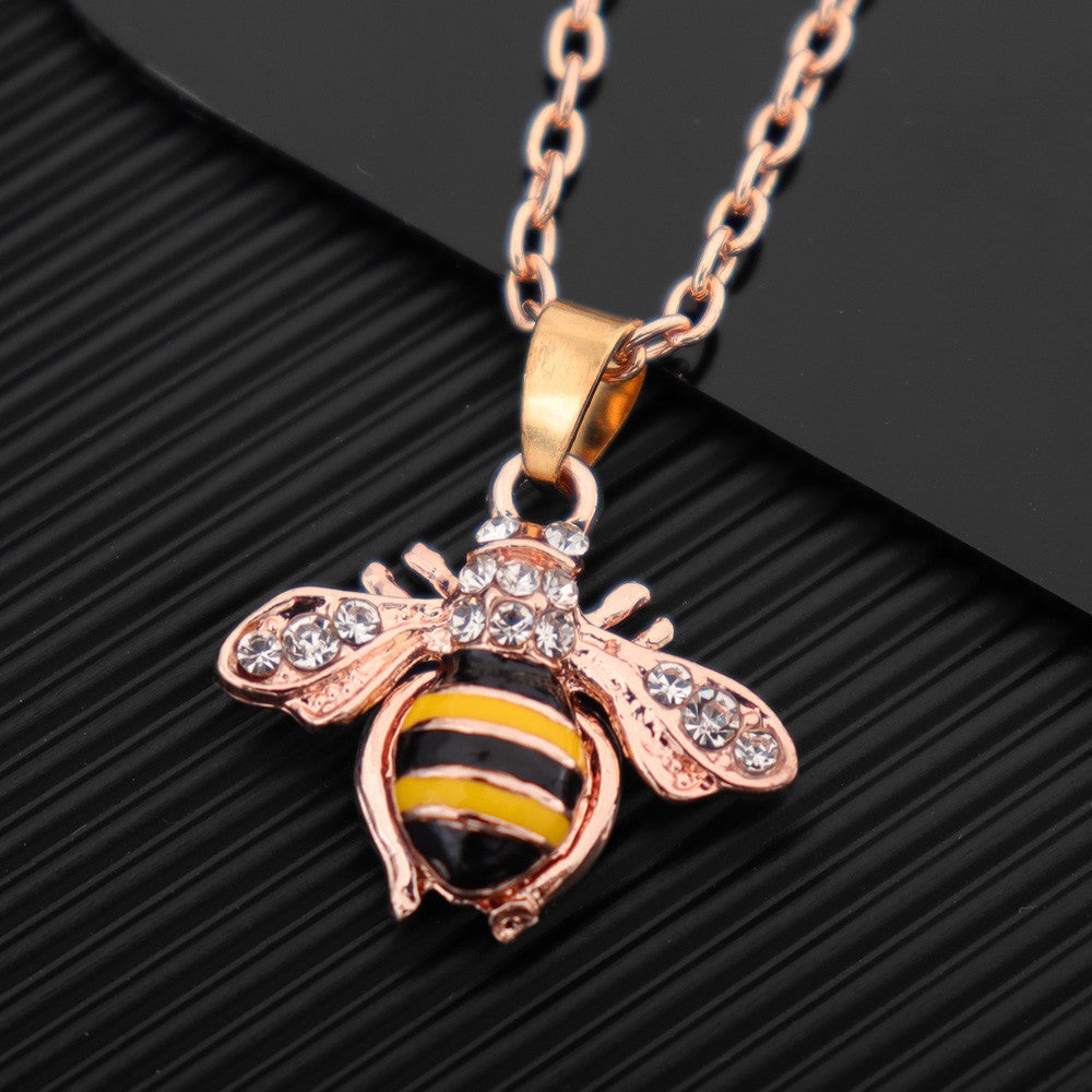 Bee Citrine Drop Fashion Necklace