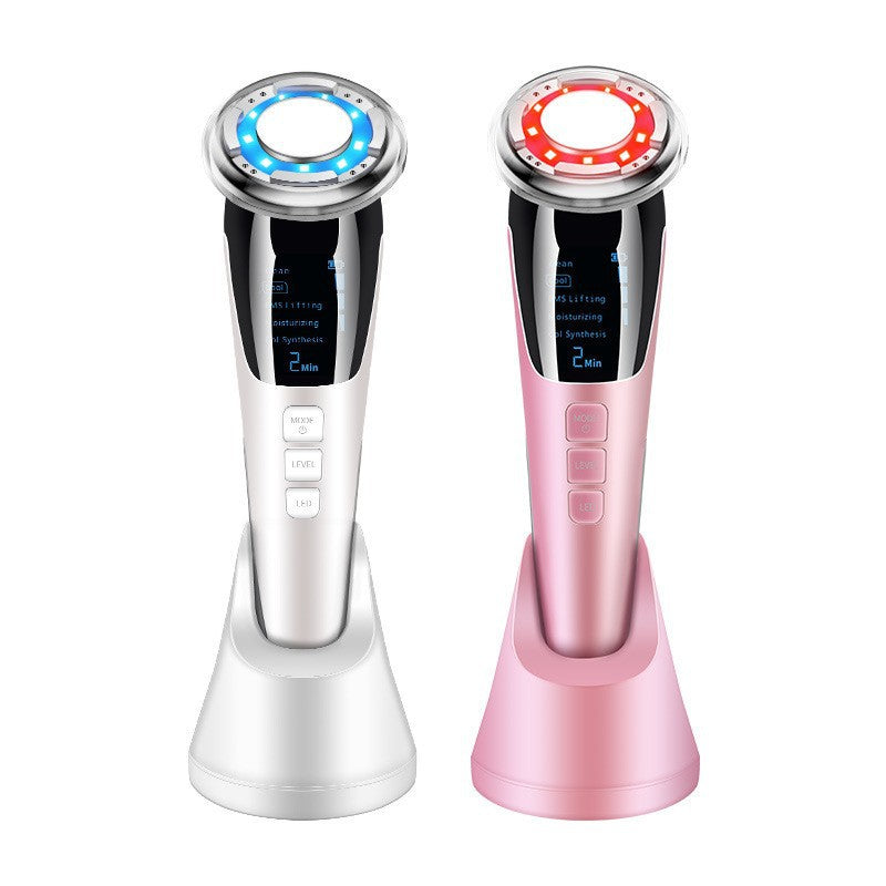 Handheld Facial Hot Cold EMS Beauty Device with Light Therapy