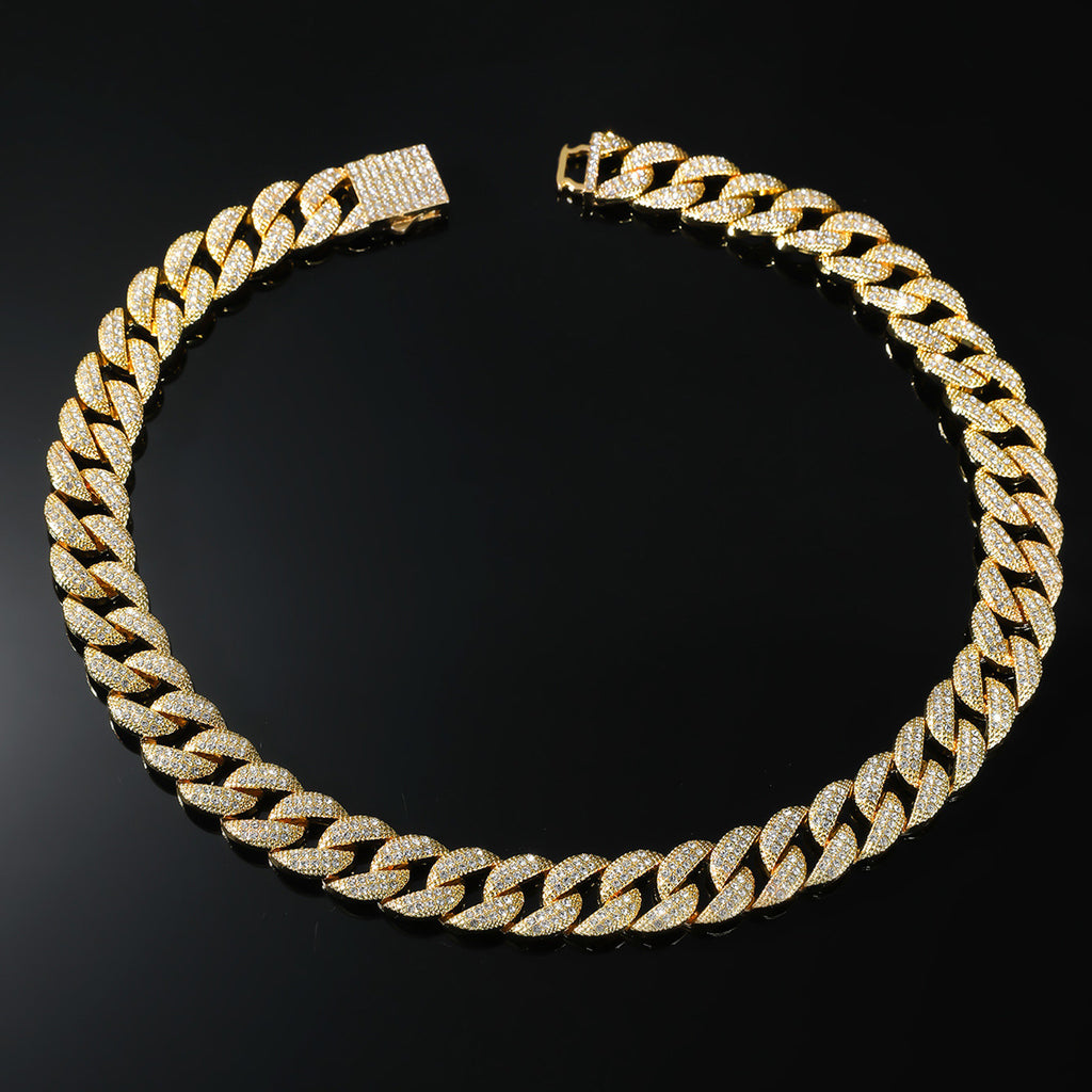 Hip-hop Full Diamond Cuban Chain Necklace