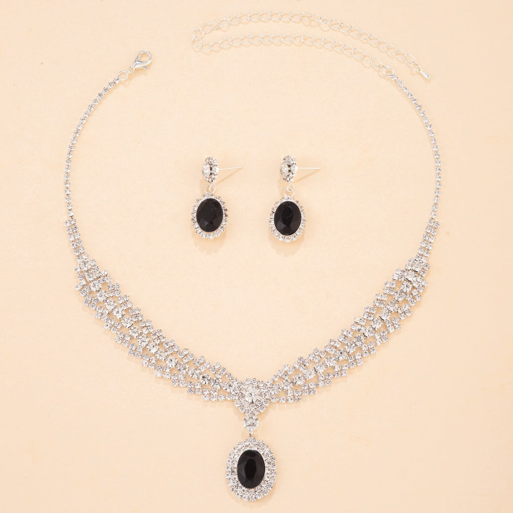 Luxurious Sapphire Necklace Earrings