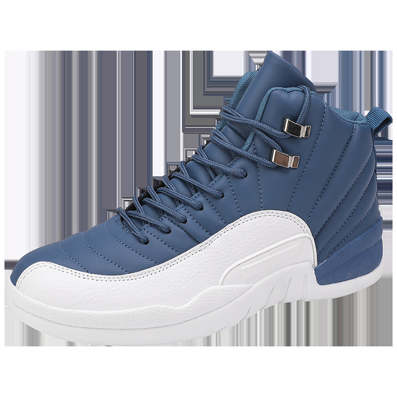 Winter men's white high-top sports super-fine shoes
