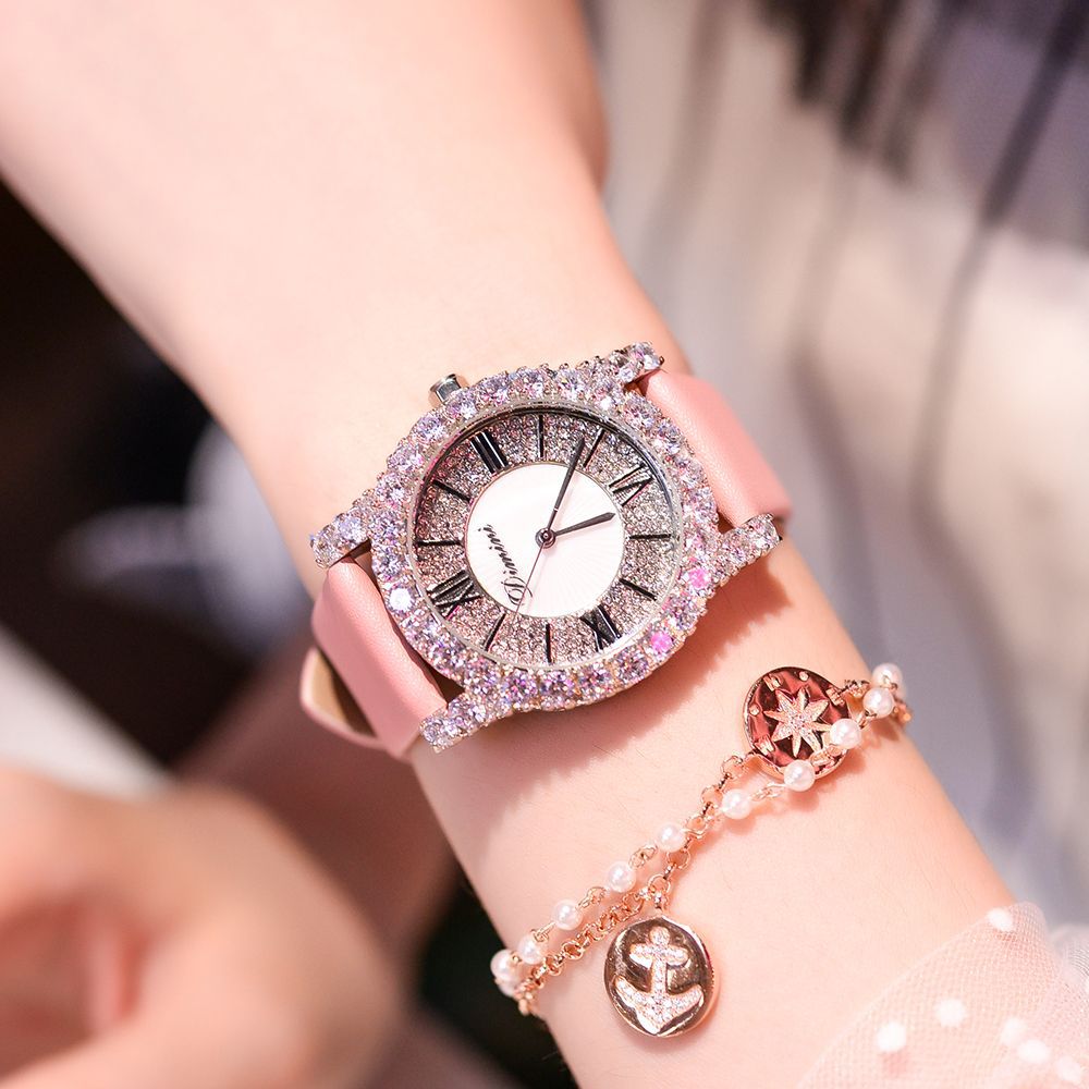 Diamond Starry Sky Women's Leather Strap Watch