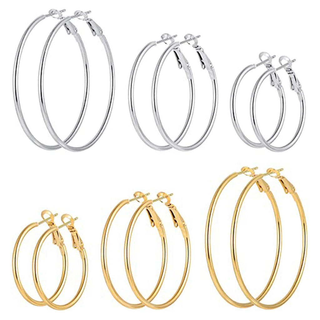 Gold-plated genuine gold hoop earrings