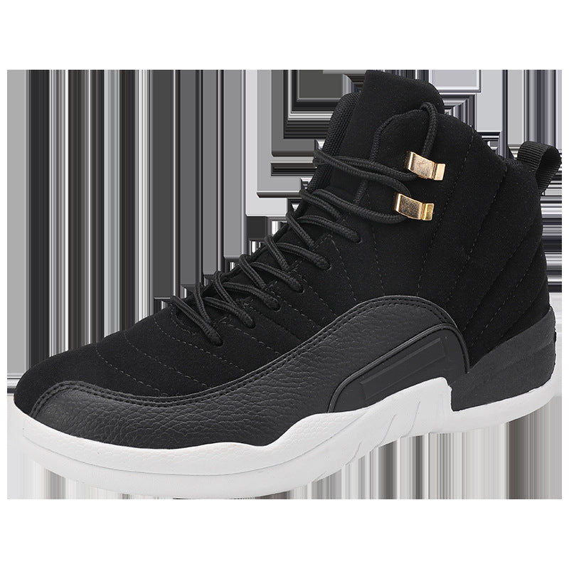 Winter men's white high-top sports super-fine shoes