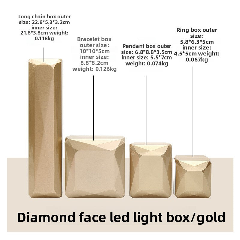 Led Light Jewelry Box Spray Paint High-End Jewelry Bracelet Box Ring Box Necklace Box Bracelet Jewelry Box