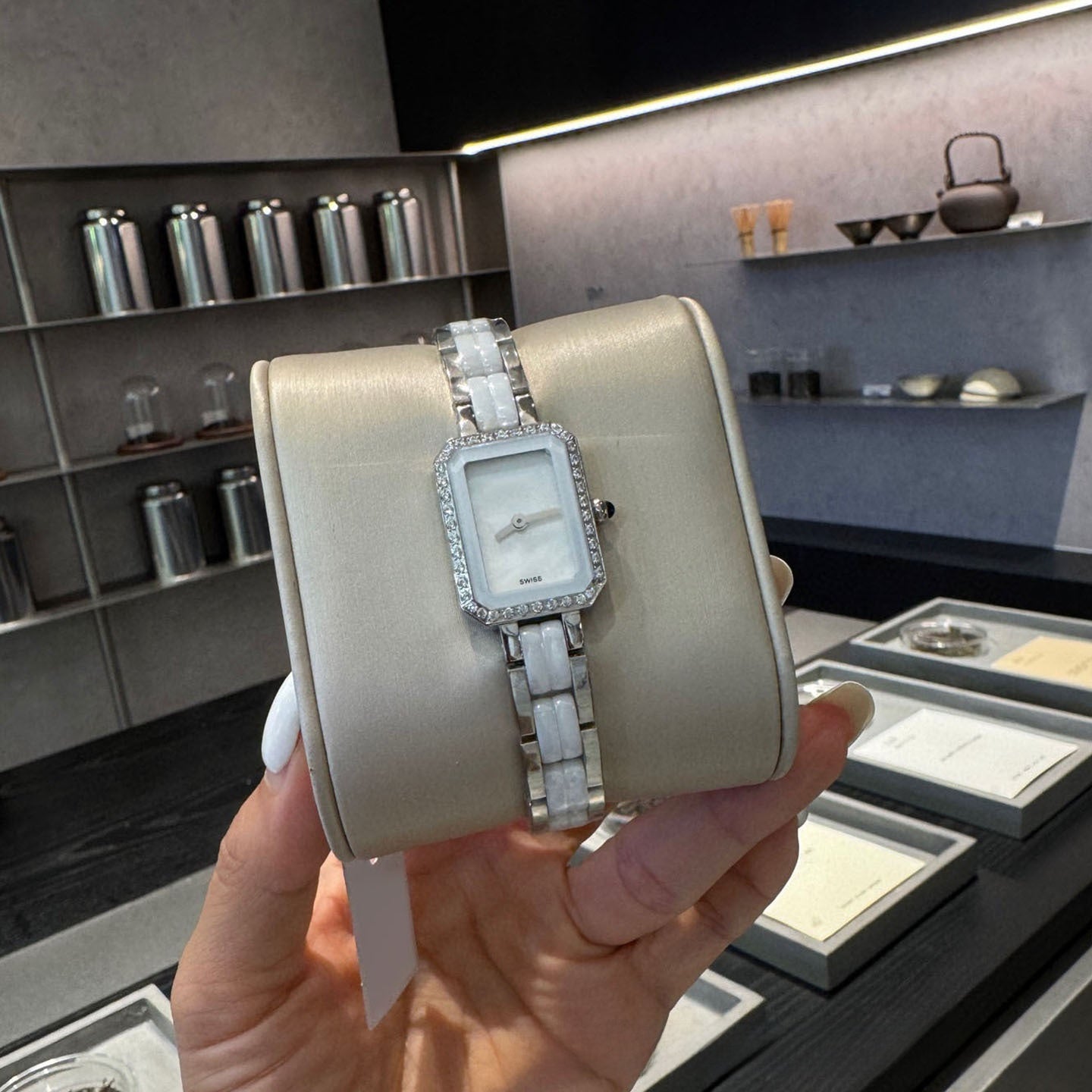 Elegant Ceramic Square Women's Watch