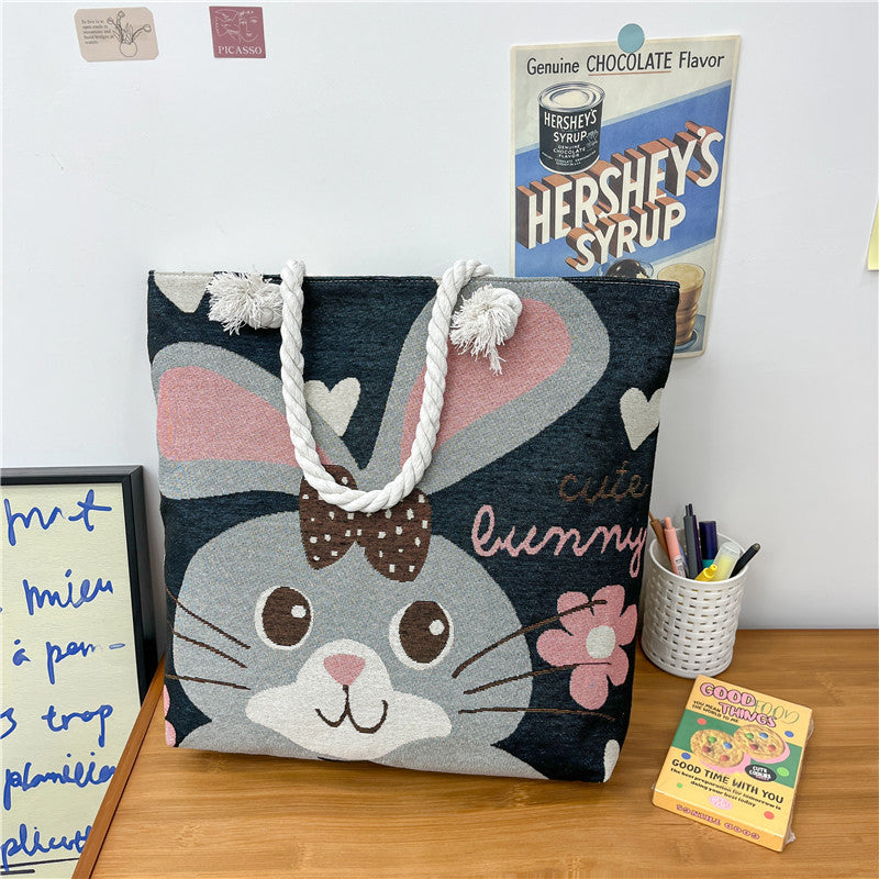Canvas shoulder bag, simple tote bag for tutoring/study