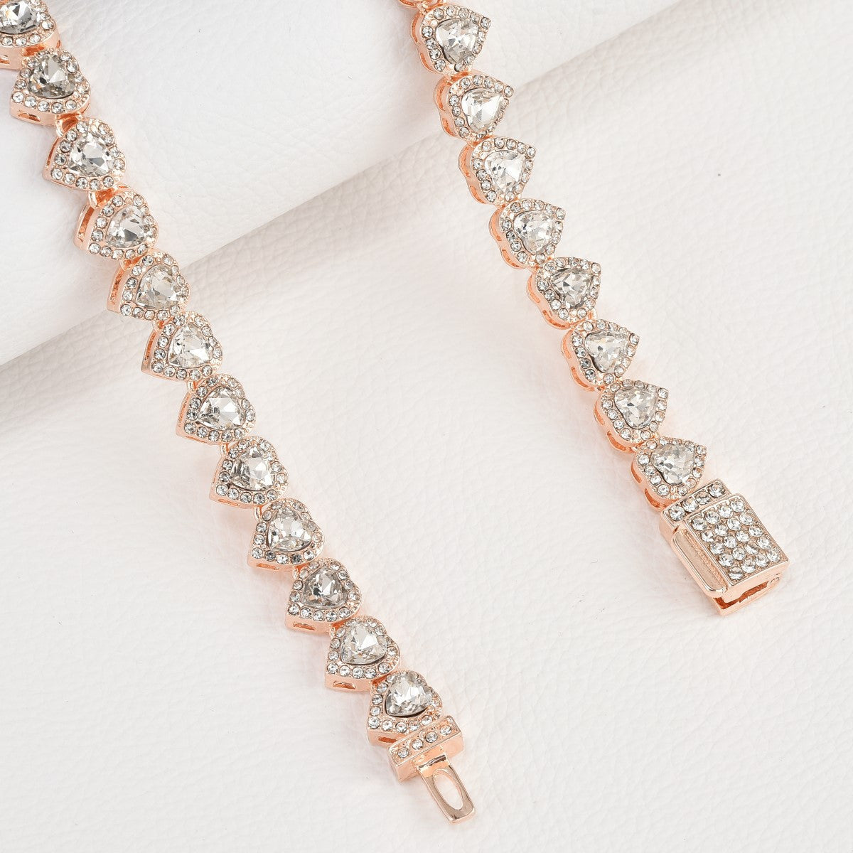 Hip-hop heart-shaped rock candy necklace