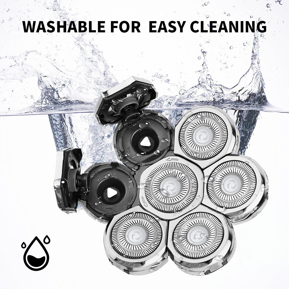 Cross-border electric shaver rotary washing shaving multi-head accessories floating IPX-grade bald razor