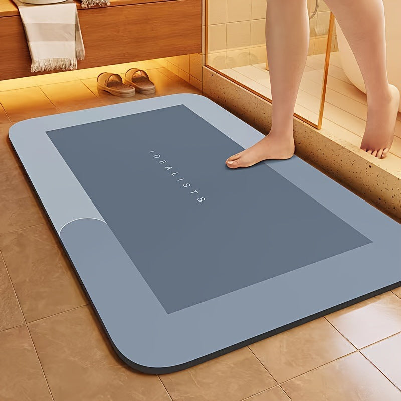 Absorbent Anti-Slip Diatom Mud Bathroom Floor Mat.