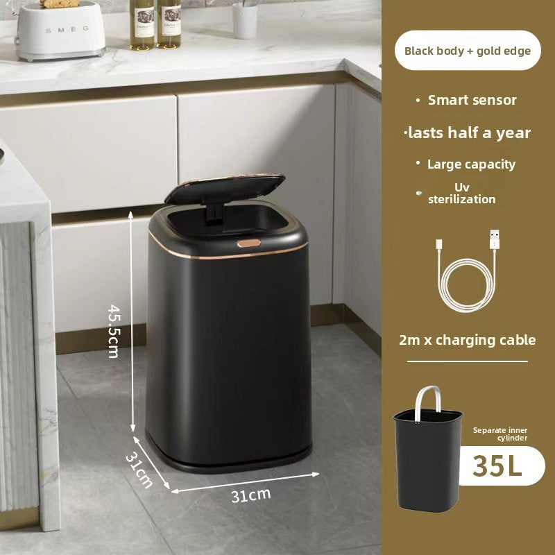Automatic Smart Induction Trash Can with Large Capacity