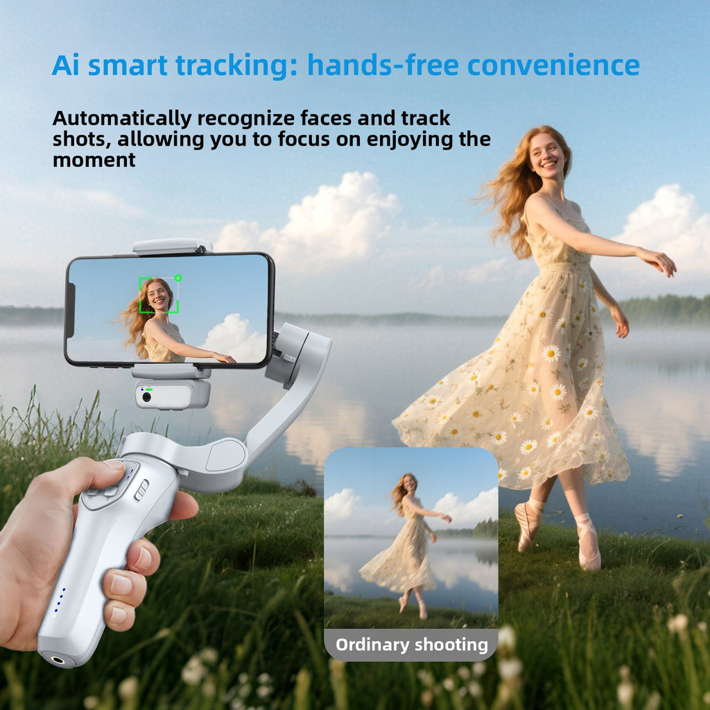 Handheld Gimbal Stabilizer with AI Tracking
