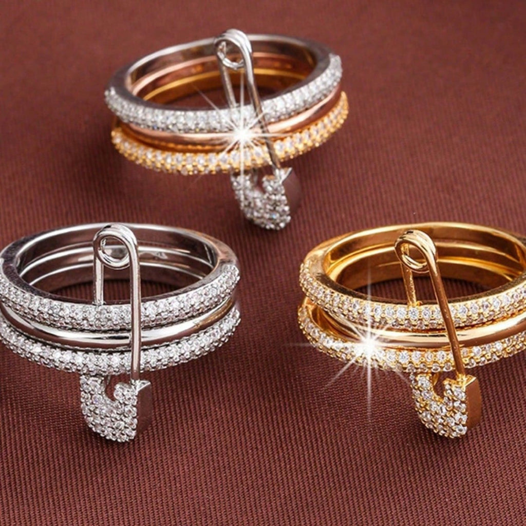 Luxury-simplified three-color ring with detachable design