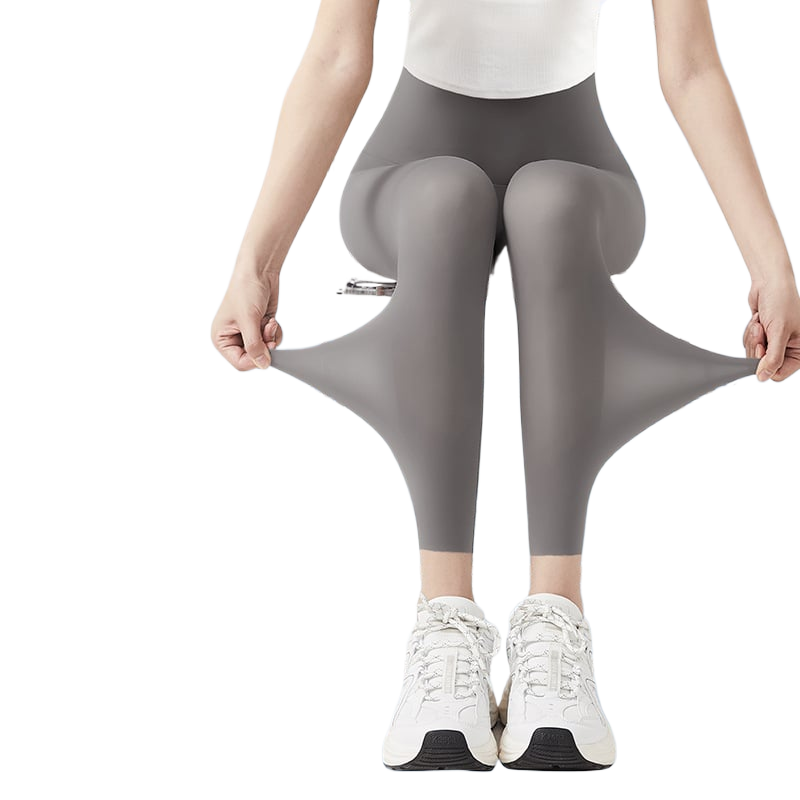 Ultra-thin ice silk shark pants women's summer wear stretch plus size air conditioning pants naked yoga bottoming pants