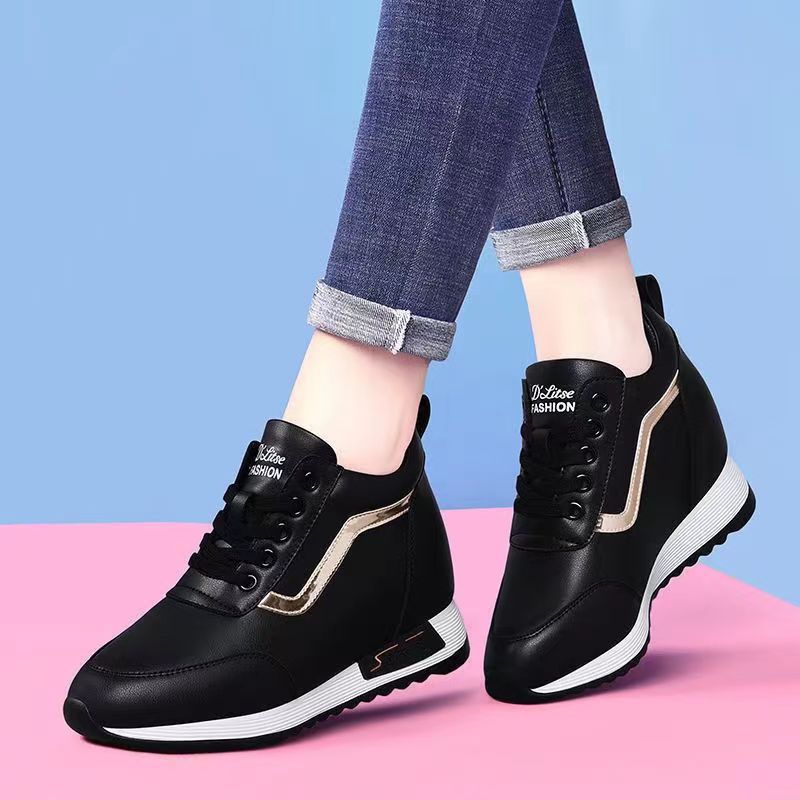 Women's Height-Increasing Casual Sneakers with Breathable Design
