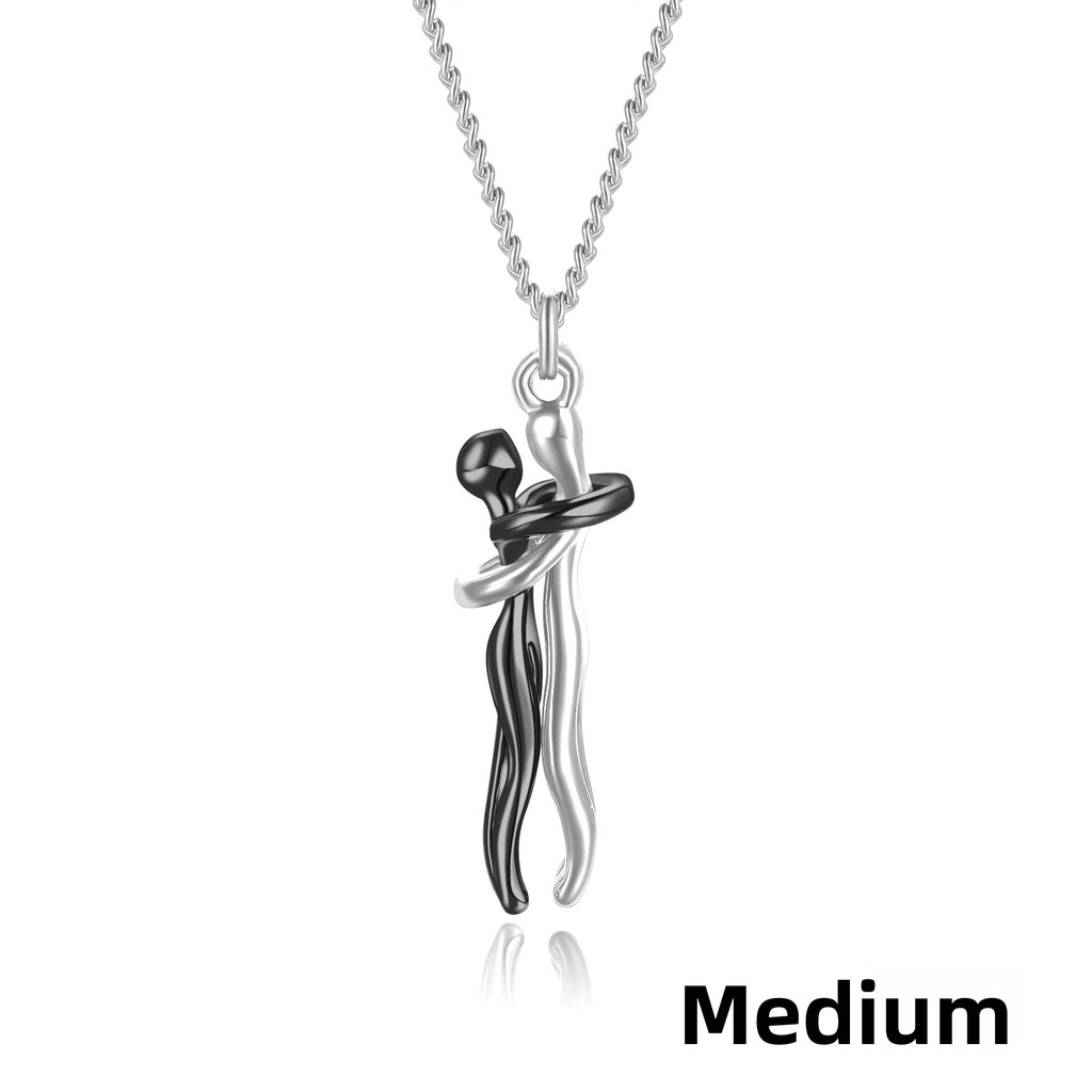 Couple Embrace Pendant Necklace