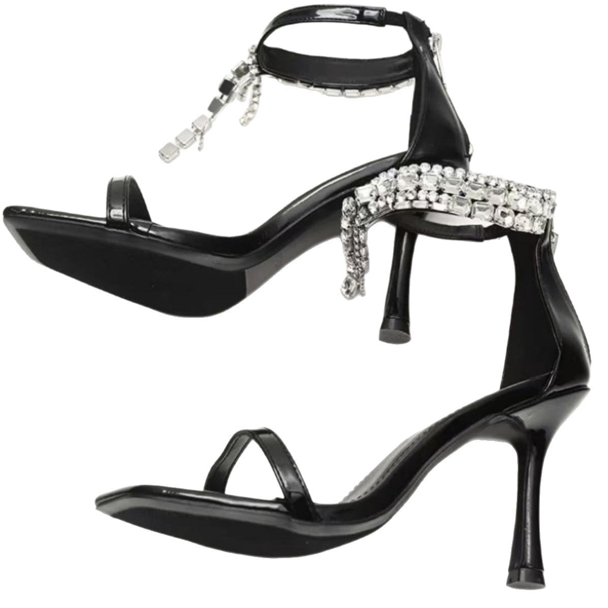 French Rhinestone High Heels
