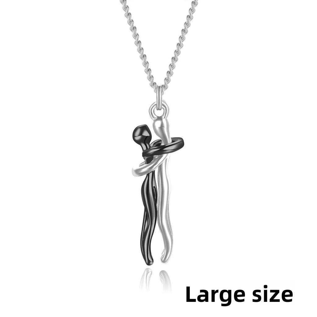 Couple Embrace Pendant Necklace