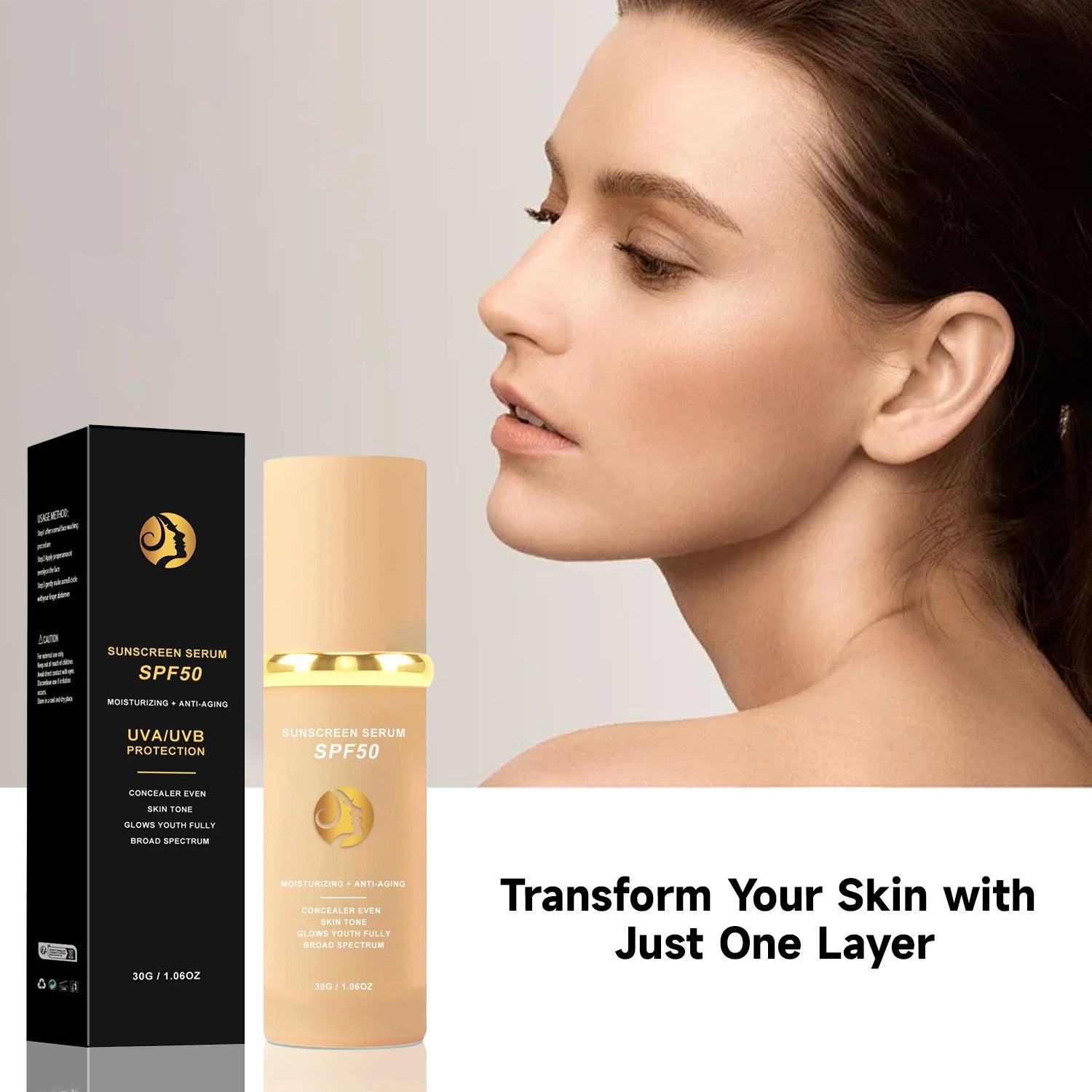 SPF50 4-in-1 Bionic Color-Changing Sunscreen with Concealer & Moisturizer