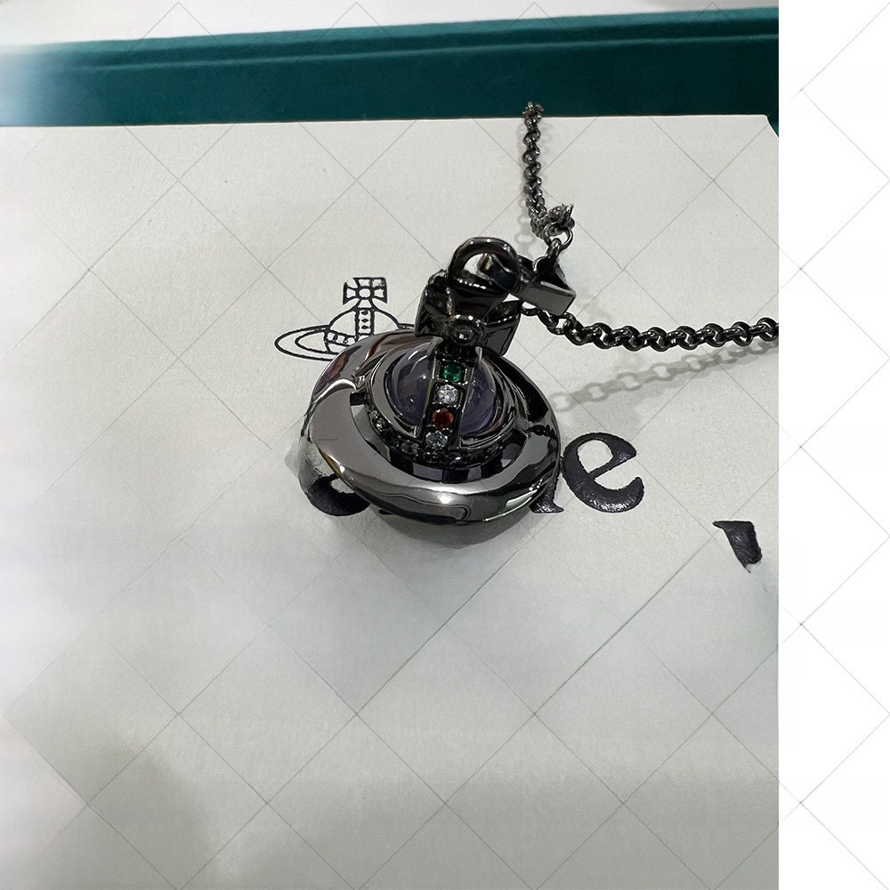 Inspired Gun Black Orb Chain Necklace