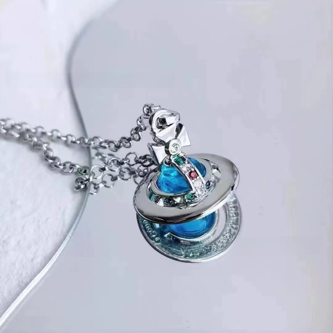 Fashion Saturn Pendant Necklace for Women
