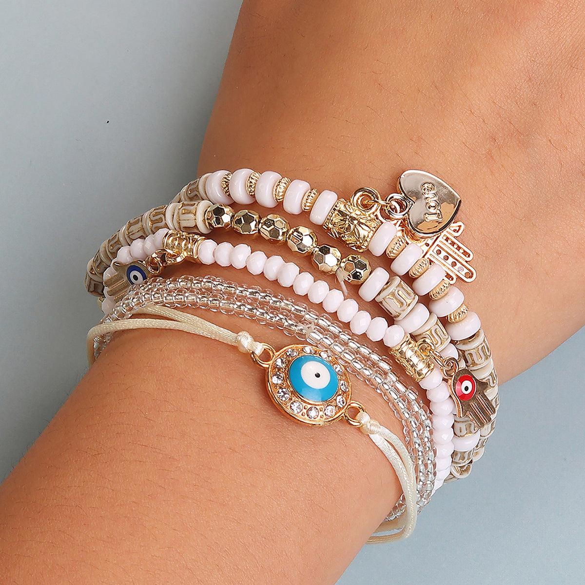 Adjustable woven rope bracelet