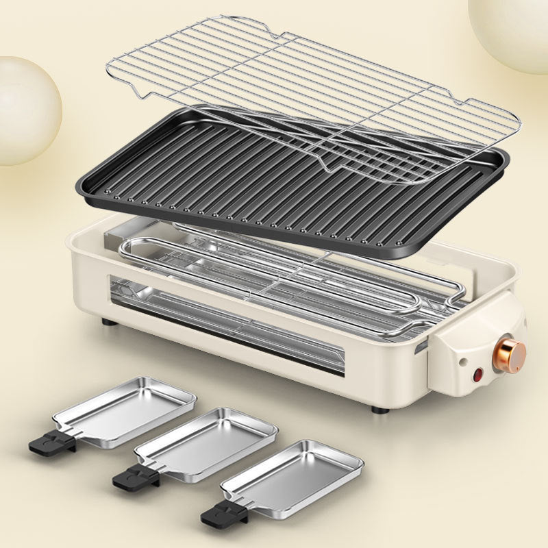 Multi-Functional Split Electric Grill Pan Smokeless Barbecue Oven