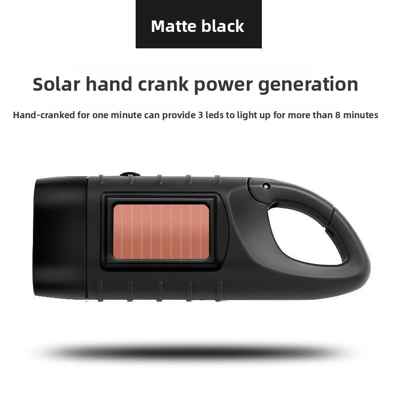 Solar Hand-Crank Flashlight with LED Emergency Light