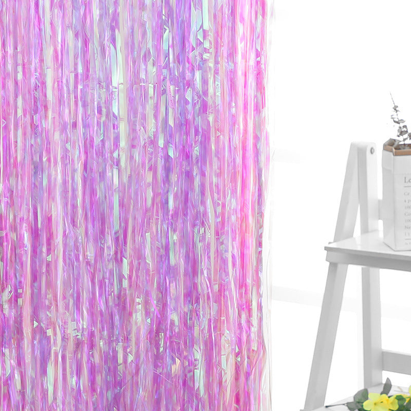 Candy-colored rain curtain party decoration