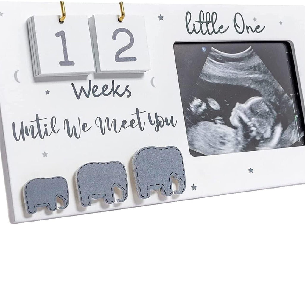 Wooden Photo Frame Baby Countdown Week Ultrasonic Photo Frame Ornament Pregnancy Gift Congratulations Pregnant Baby Photo Memorial