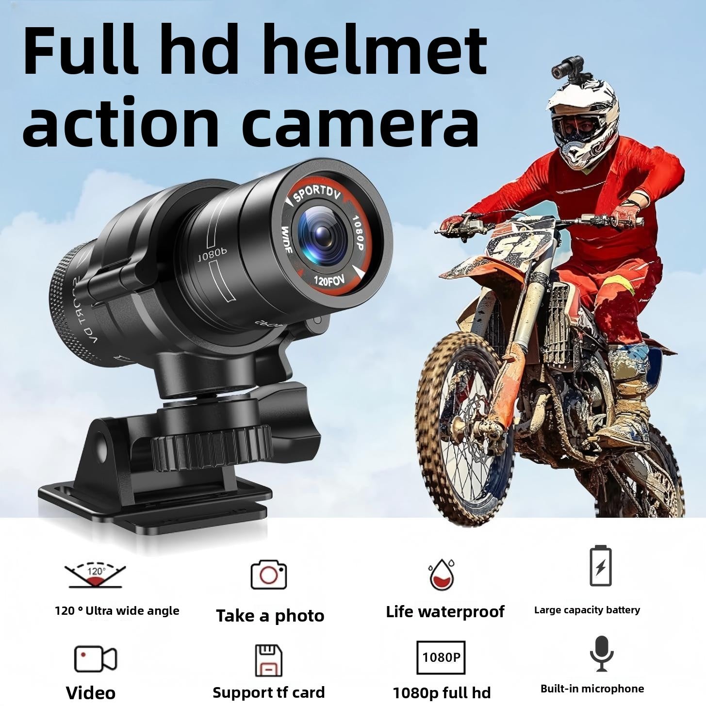 Head-mounted sports camera