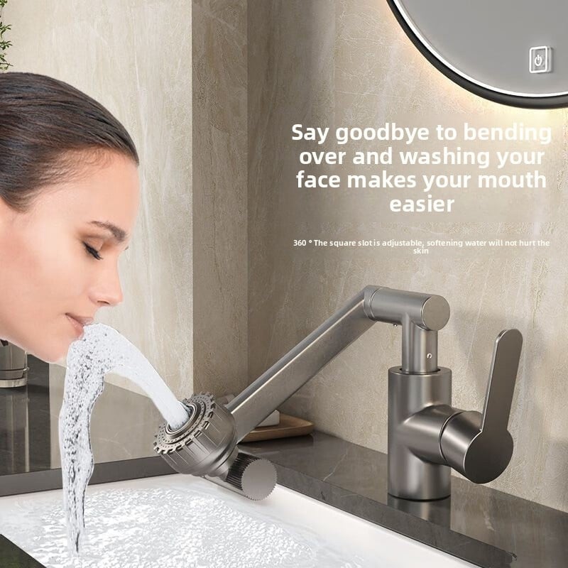 Hot and cold swivel faucet