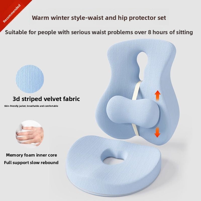 Ergonomic Memory Foam Back Support Cushion for Office Chair