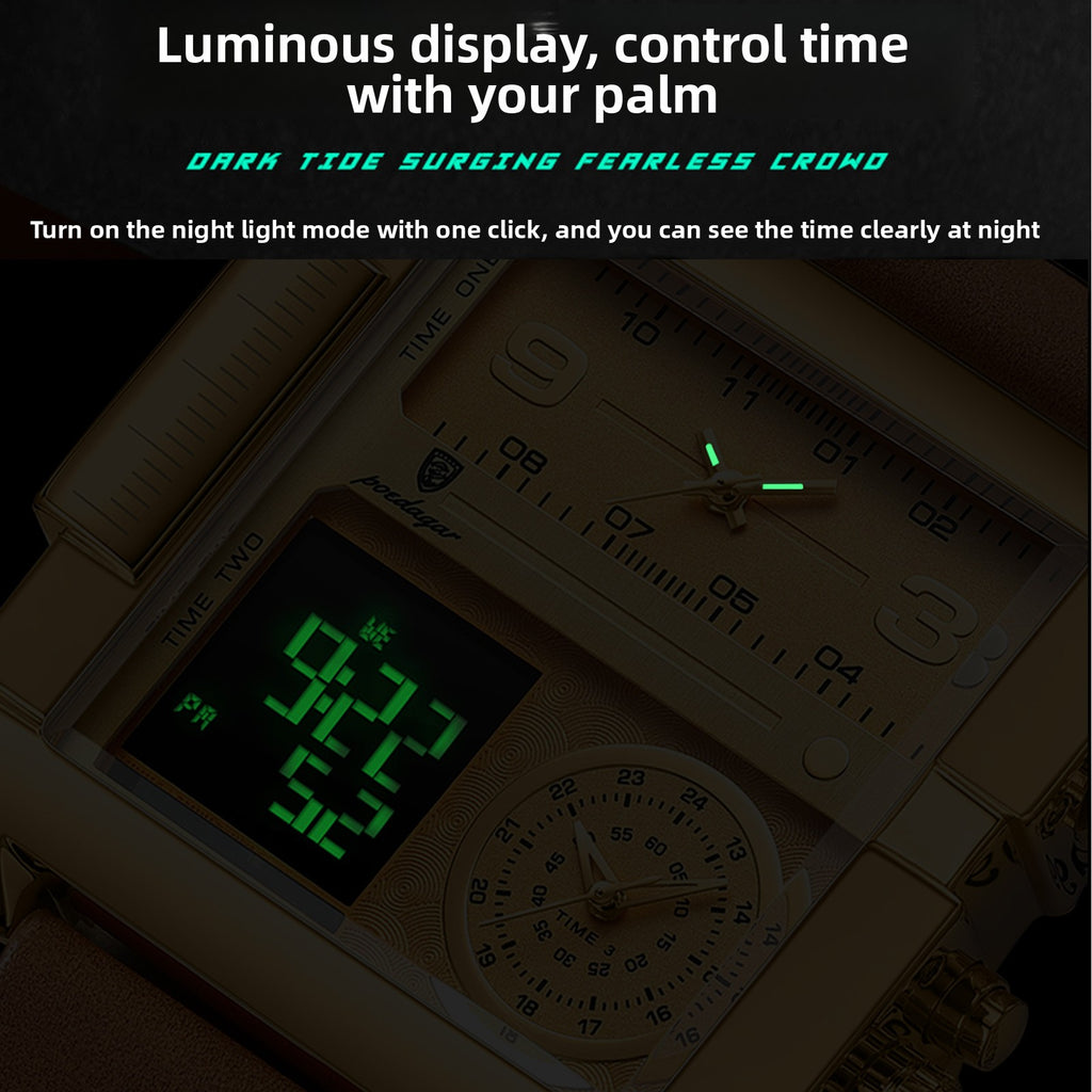 Dual Display Waterproof Electronic Watch