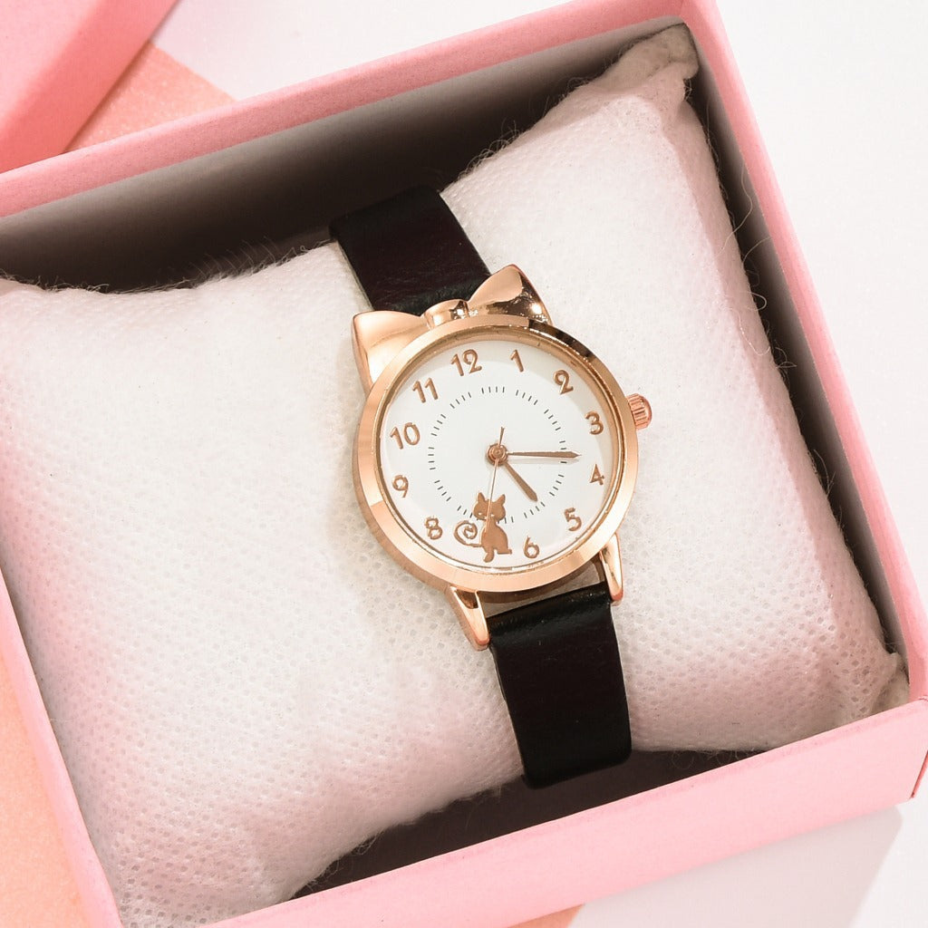 Kids Waterproof Quartz Watch with Bracelet, Cute Girl's Fashion Watch, Korean Style
