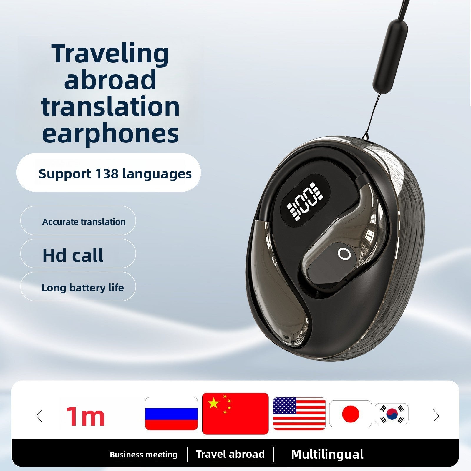Smart AI Translation Bluetooth Headset with Bone Conduction
