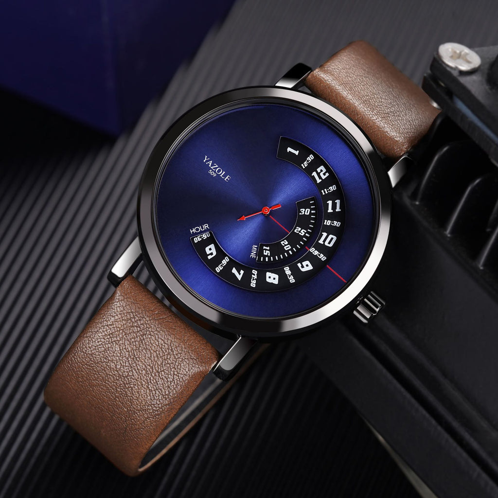 Fashion Turntable Quartz Wristwatch for Men