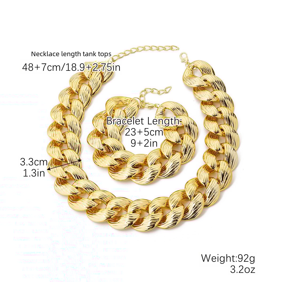Cross-border New Necklace Hip-hop Amazon European and American Explosions CCB Bracelet Necklace Combination suit Hip-hop Necklace