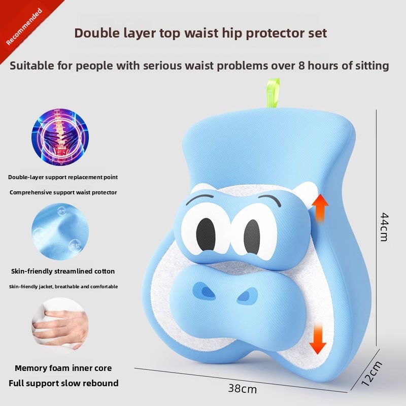 Ergonomic Memory Foam Back Support Cushion for Office Chair
