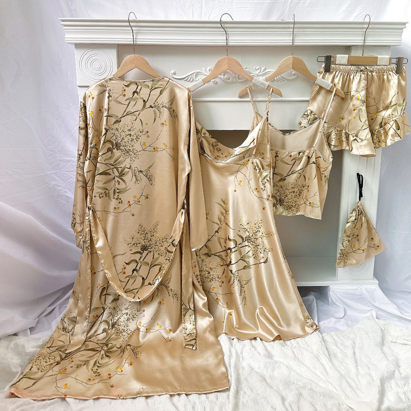 Women's Four Seasons Camisole Lace-Up Nightgown Nightdress