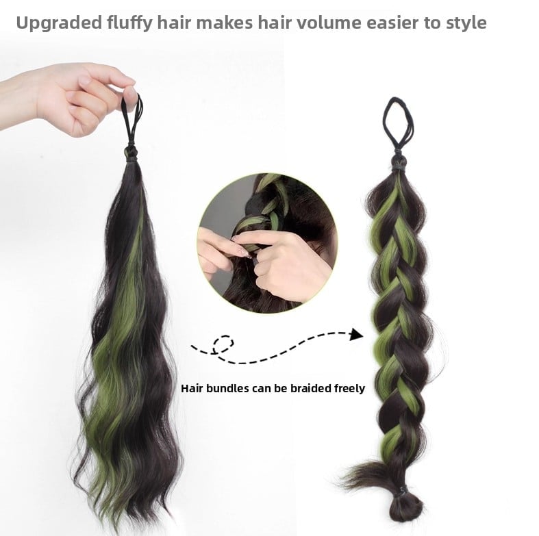 Colorful Hand-Woven Synthetic Hair Ponytail Bundles for Volume & Styling