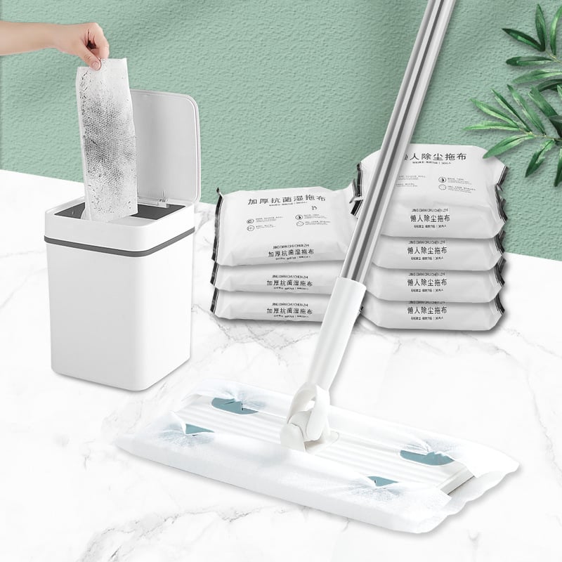 Hand-free flat mop