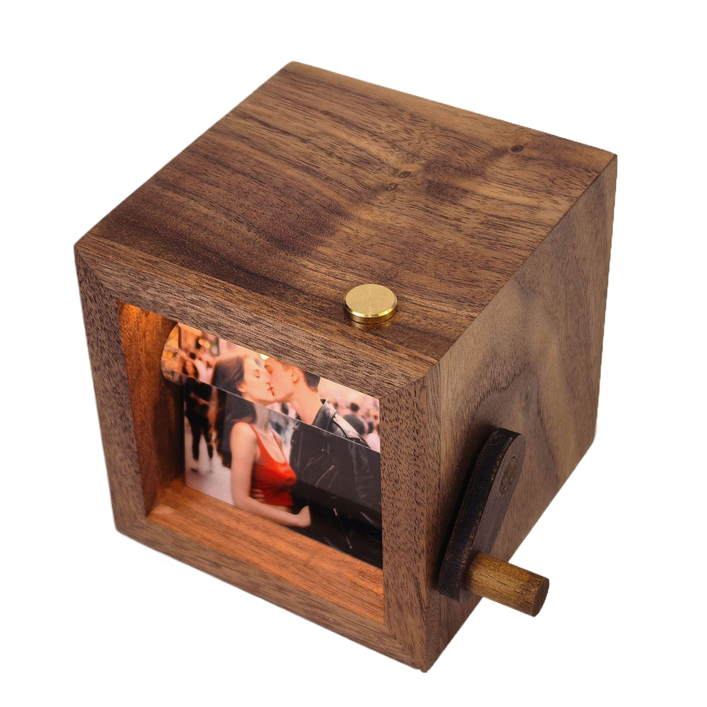 Luminous flip page book photo machine