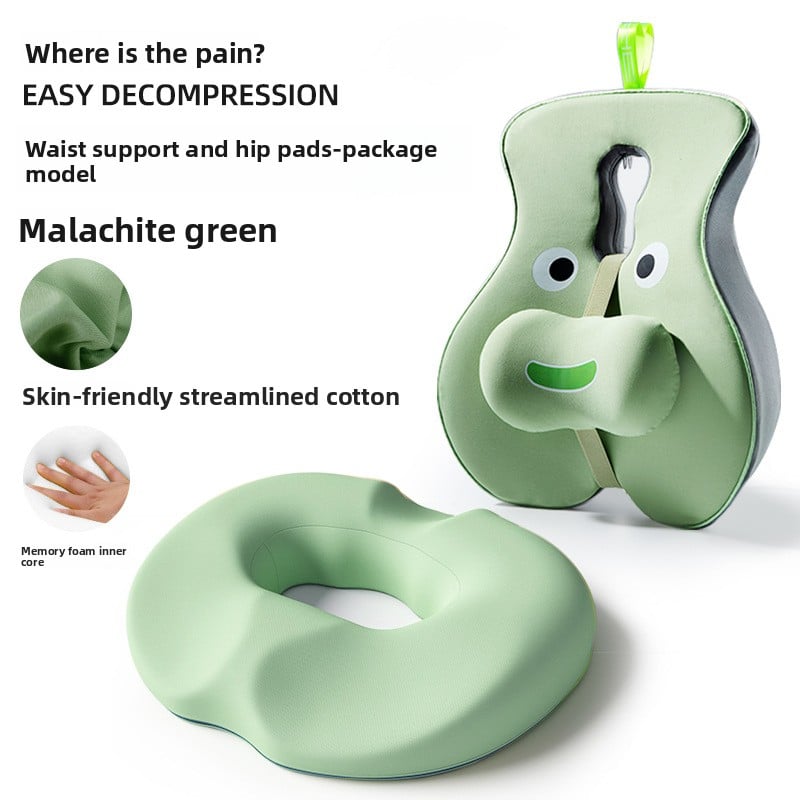 Ergonomic Memory Foam Back Support Cushion for Office Chair