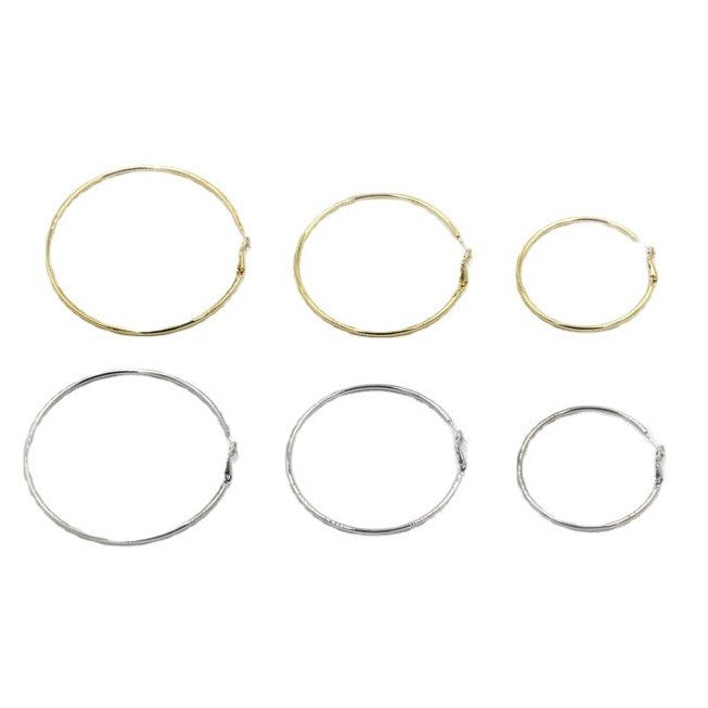Gold-plated genuine gold hoop earrings