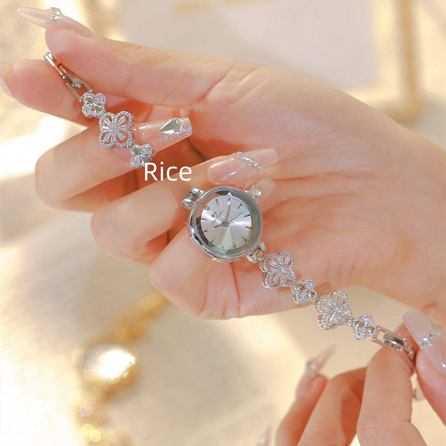 BS Four-leaf Clover Lucky Zircon Women's Chain Watch