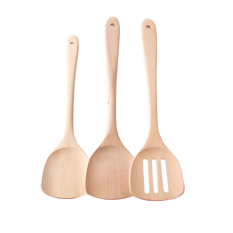 Beech Wood Unpainted Spatula Wooden Spoon