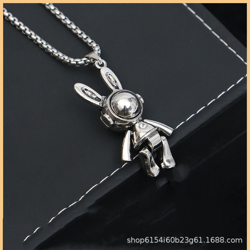 Mechanical rabbit necklace