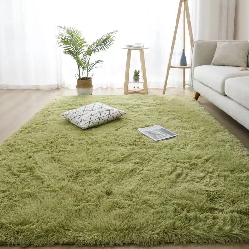 Plush Silk Hair Carpet for Home Bedroom and Living Room