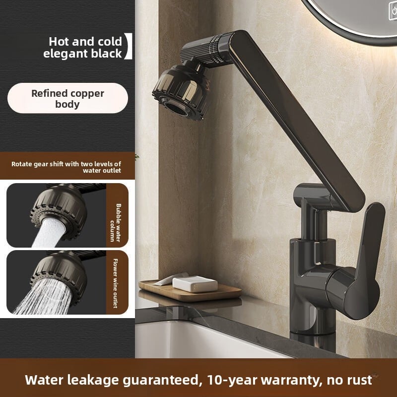 Hot and cold swivel faucet